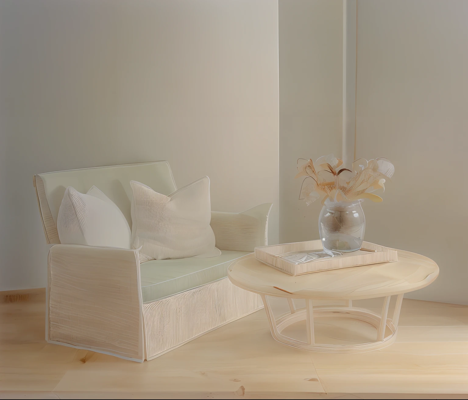 super high resolution, supper detail, studio indoor, 1 wabisabi chair