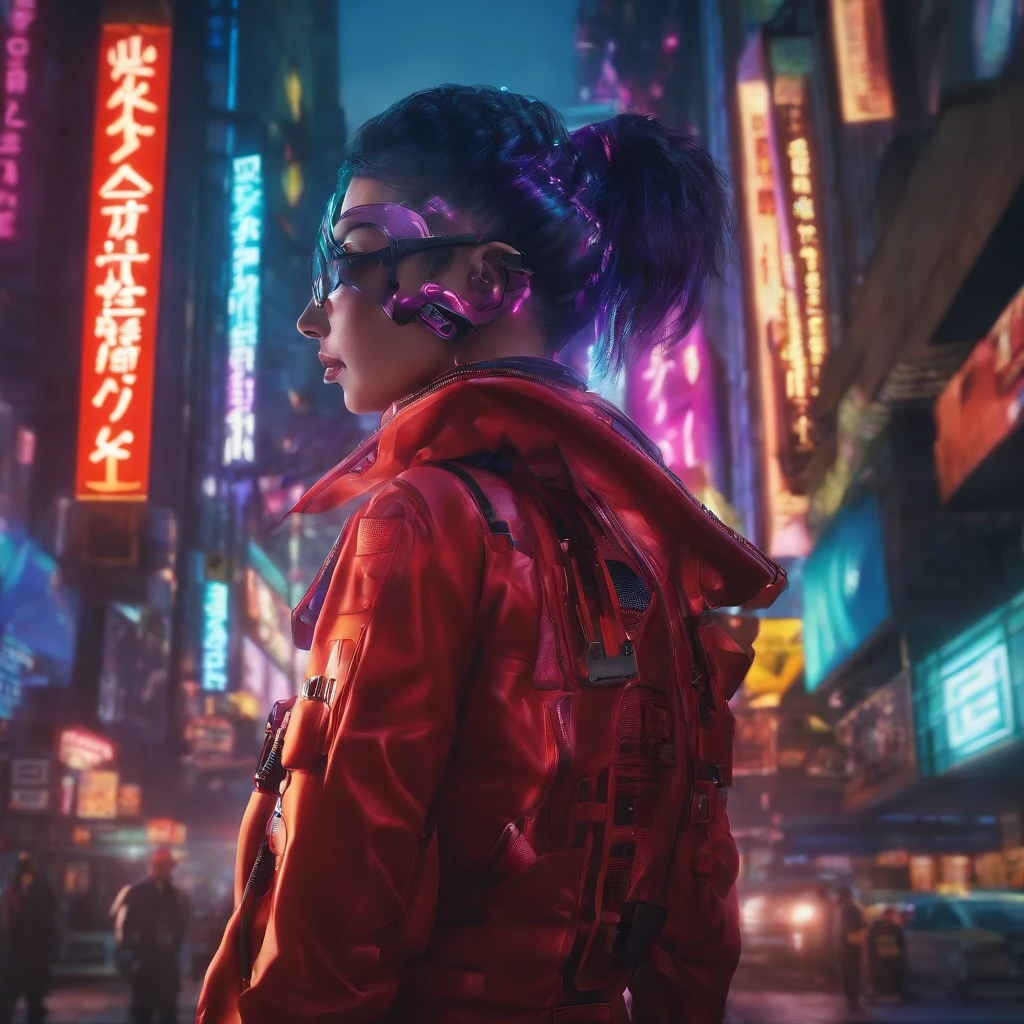 A cinematic waist up photorealistic color digital painting of [Ryoko Yonekura:Scarlet Johansson:0.5] as Major Motoko Kusanagi of The Cybercrime Detective of Ghost in the Shell anime scrutinize the city from the City Tower, detailed face, insanely detailed and intricate, crisp sharp and clear, volumetric lighting, ultra-high resolution, masterpiece hyper realistic artwork of Shirow Masamune, Cinematographic scene by Hiromasa Ogura, centered, Professional color grading by Kenneth Hines Jr.
