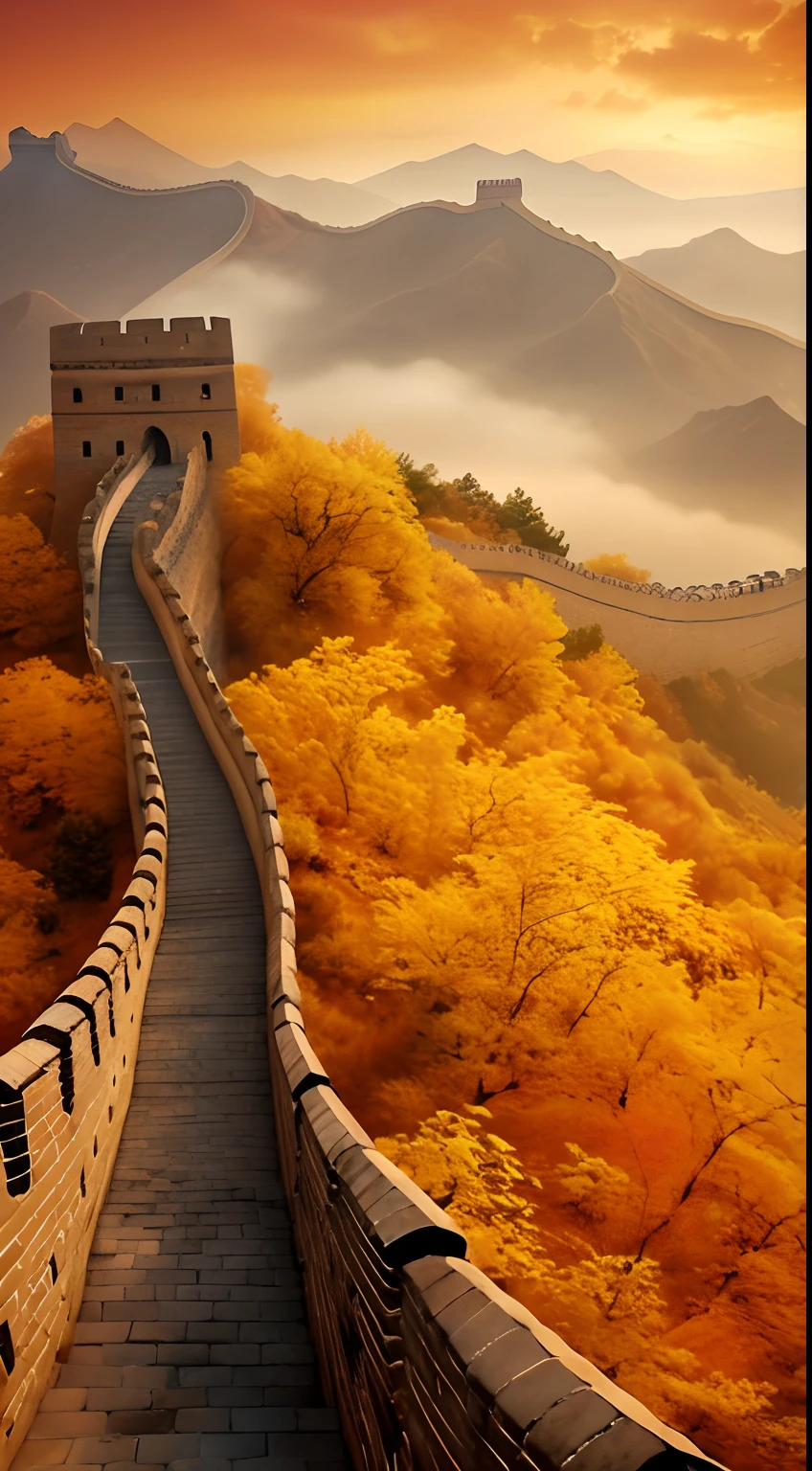 Alafid view of the Great Wall with mountains as a background, the great wall, the great wall, amazing wallpapers, beautiful iphone wallpaper, vertical wallpaper, Beautiful wallpaper, beijing, High quality wallpaper, high-quality wallpaper, Autumn, october, wallpaper mobile, 4k vertical wallpaper, 4k vertical wallpaper, Wallpaper background, oriental wallpaper, Wallpaper phone