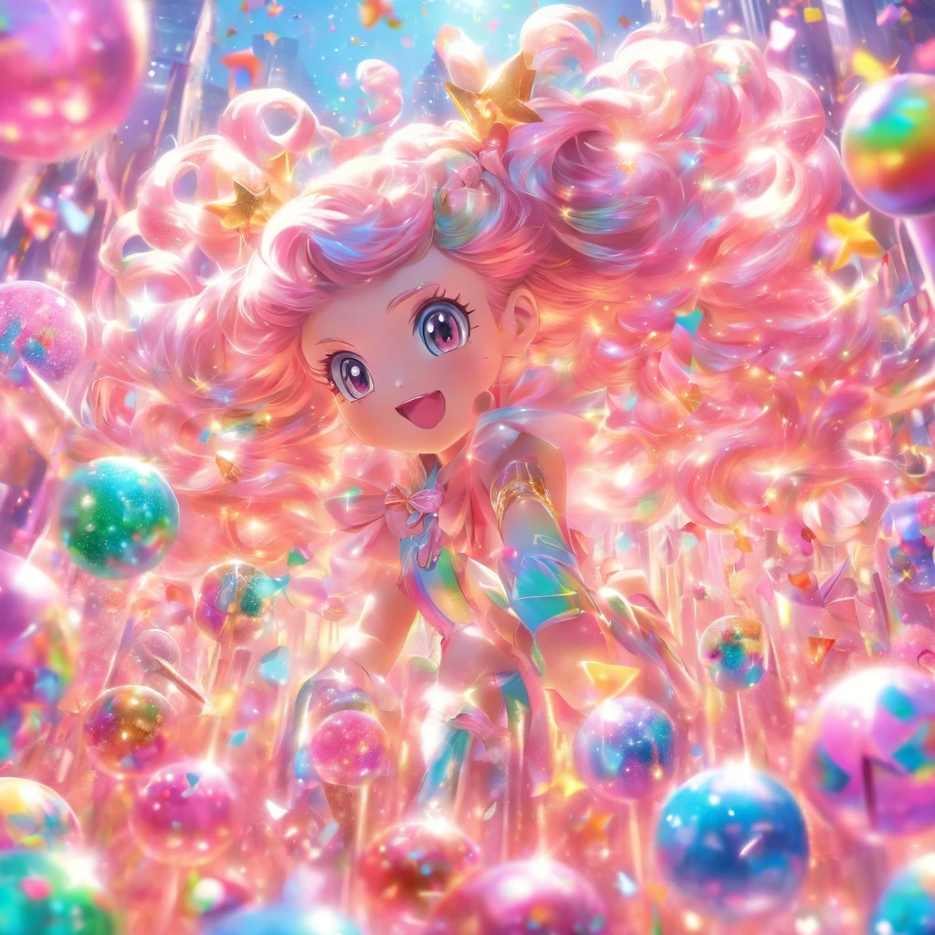 Lots of Girl Toys Glitter Cute Magical Girl Makeover Items Plastic Toys Magic Wand Magic Compact Pastel Color Pop Art-AR1:1 - Rainbow 5