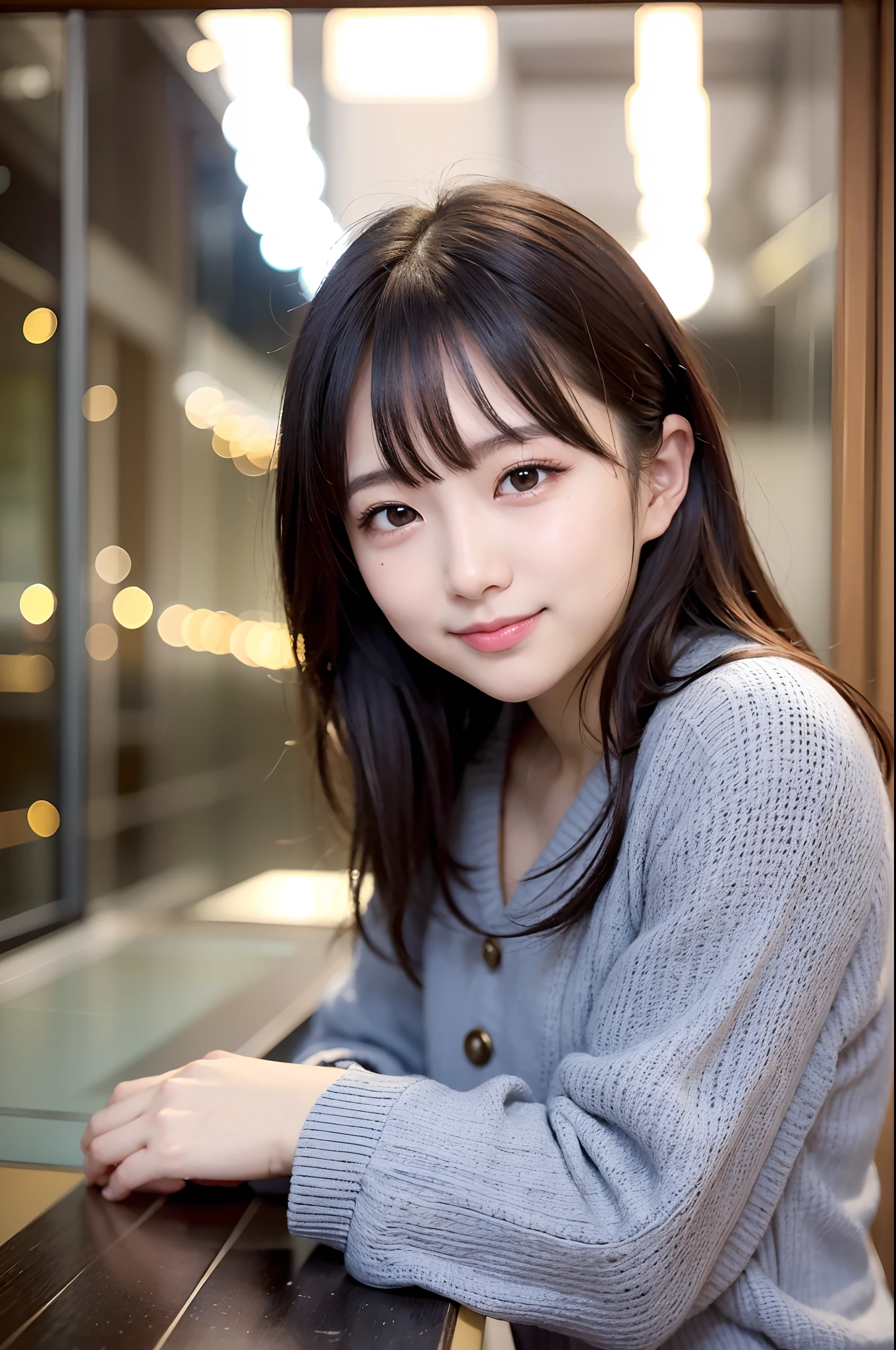 女の子 1 人、cute little、24 years old、A smile、looking at viewert、a sailor suit、校服、a picture、realisticlying、top-quality、adopt、A detailed face、Classroom、细致背景、diffuse lighting、depth of fields、Bokeh、(乃木坂アイドル、韓国アイドル、hposing Gravure Idol、((女優))、25-years old、tall:1.2、cafes、resturant、Italy、Americans、Australia、Glamour)