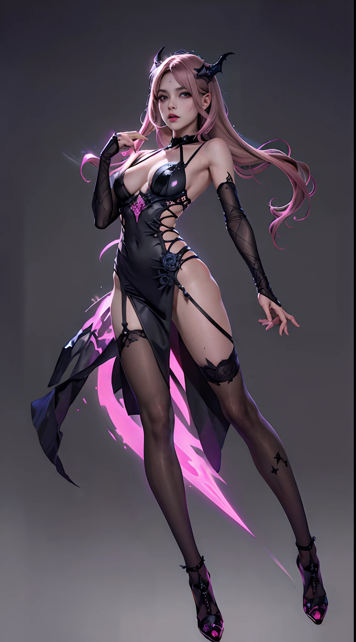 (Best Quality,4K,High resolution),Succubus(Best Quality,4K,High resolution), Charming woman,Pink-purple hair on a black body, the whole body is covered with hairs,Succubus scalpel, transform,An abnormal,kawaii eyes,glowing pink eyes,Facial expression enhancement,,Changing the Appearance of a Transform,beast,Beastification,buttle,Delicate illustrations drawn in detail,Realistic skin texture expression,Realistic portrayal,Vibrant colors,expresive,Classic background(Best Quality,4K,High resolution), Comical appearance,(Best Quality,4K,High resolution), 18yo woman, Pink highlights on brown hair,long twin tail hair,Charming woman,Small breasts,Beautiful eyes ,big eye,Intricately decorated ripped clothes,the witch,comic strip,animesque,Comical illustration,busy,Deformed cute illustration,Full body projection,Halloween,Dark worldview