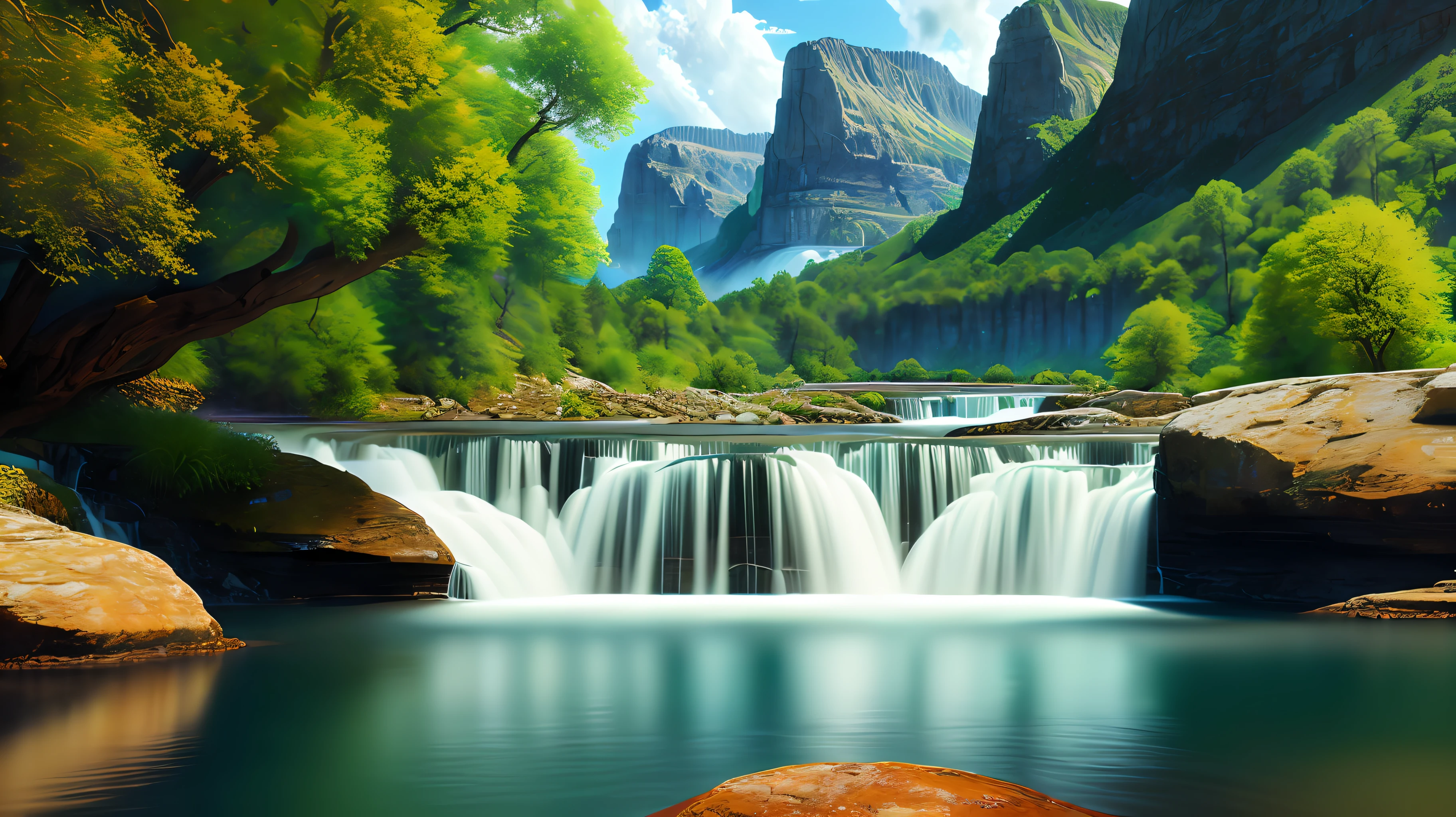 landscape, water (extremely detailed CG unity 8k wallpaper), the most beautiful artwork in the world, professional majestic oil painting, intricate, high detail, sharp focus, dramatic, photorealistic painting