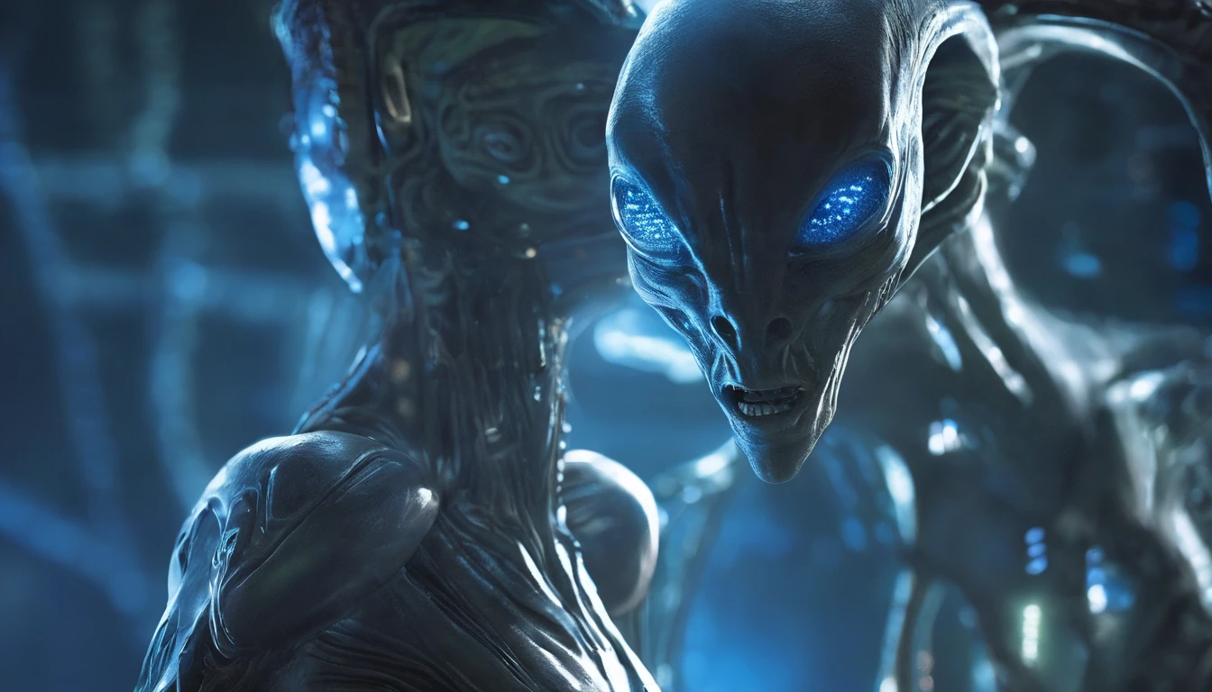 Certainly! Here is an AI prompt for you:
"Four gray alien girls stood in a dark, ominous chamber, their presence exuding an aura of malevolence. Their eyes gleamed with a sinister light as their long, slender fingers moved gracefully through the air. Instead of typical heads, they each bore the writhing, tentacled visage of an octopus, adding to their eerie and otherworldly appearance. Despite their alien features, there was an undeniable allure to their presence, a dark and twisted eroticism that sent shivers down the spines of all who beheld them. What dark intentions lay behind their gaze, and what twisted desires drove their actions in the shadows of the unknown?"