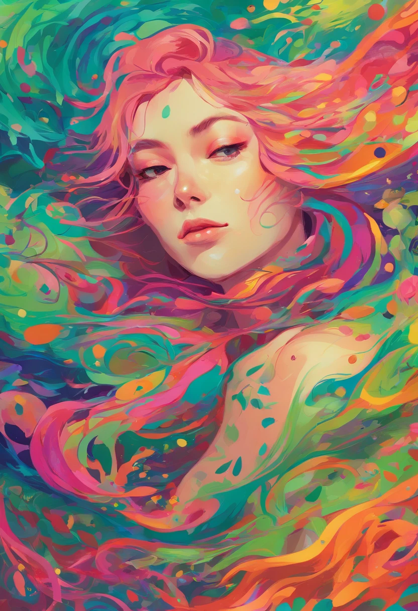 ((top-quality, 8K)), (Realistic), (Face Focus: 1.1), (green grass:1.3), Kawaii Girl, Hair fluttering in the wind, Look up with your face facing the sky、Eyes closed, (barechested: 1.1)、D Cup Breasts、Countless rains、Countless soap bubbles、