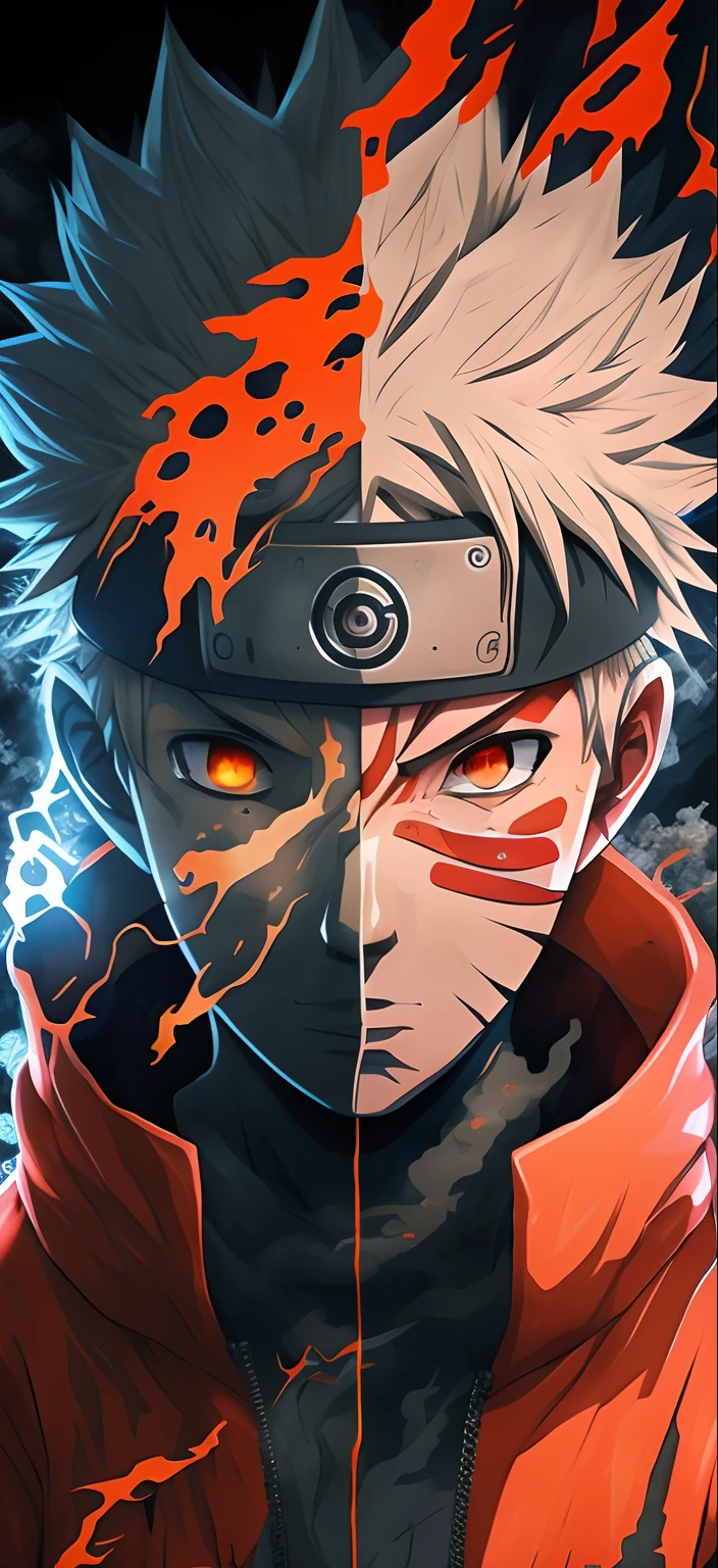 um close up de uma pessoa com uma jaqueta vermelha e um fundo preto, naruto artstyle, naruto uzumaki, Coringa como Naruto, Epic anime style, Jujutsu Kaisen, anime epic artwork, estilo anime 4K, Anime Wallpaper 4k, 4k anime wallpapers, de naruto, badass anime 8 k, Anime Wallaper, dor de naruto