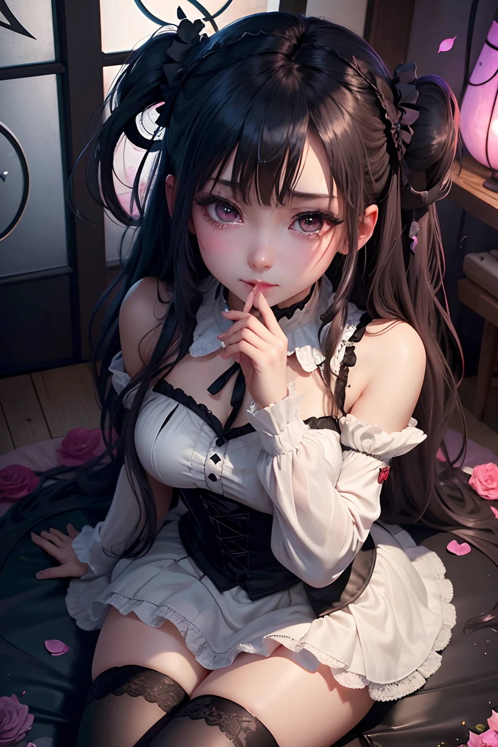 beautiful detailed eyes, beautiful detailed lips, extremely detailed eyes and face, long eyelashes, maid outfit, full body, beautiful, sensual pose, vibrant colors, soft lighting, fine textures