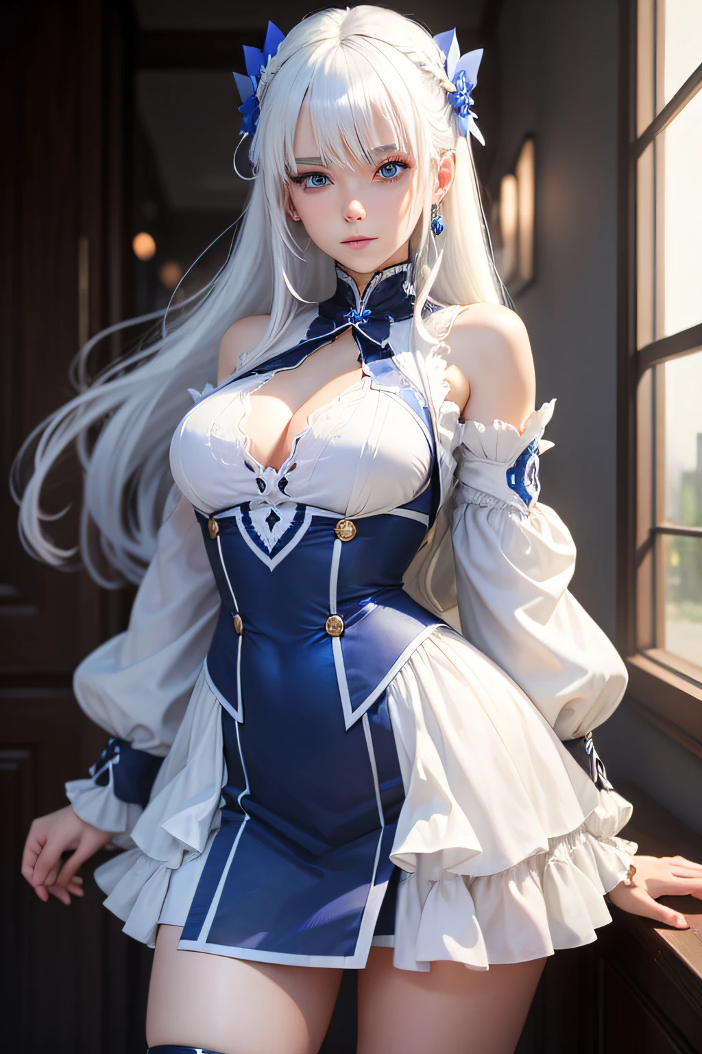 white haired girl with blue eyes