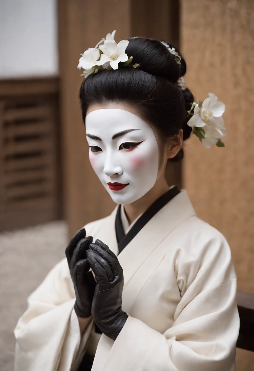 The woman in the black suit slowly turned around. However, on her face, there is a woman's Noh mask with a mysterious atmosphere, and you can't ask her real face or expression at all.

Before long, the woman slowly turned to me with each chair. Long black leather boots on the legs and black leather gloves on both hands. Whether it is thin or not, the leather gloves are perfectly attached to the woman's hands and thin fingers, and the hem is tightly stored in the cuffs of the white shirt, and a black leather belt watch is quietly ticking on the left wrist.

I think the woman is staring at me silently through the Noh mask that looks expressionless at first glance. The next moment, maybe my eyes met, the woman froze with her eyes down and embarrassed. But after a while, the woman slowly raised her face.

"Welcome, thank you for coming."

The woman suddenly greeted me with a calm, youthful, muffled voice that was never low. In addition.

"For some reason, I can't reveal my identity. Please call me "Manbi," which is the name of this Noh mask."

Only the last "se" was slightly inflectioned, and the woman called herself "Manbi". After that, she decided to call it "Manmei". " Continue to "mage" further.

"I've heard that Manbi means "the Noh mask of a woman who sprinkles the flattery of all". I don't have that kind of courage, but I hope I can act boldly with the help of this Noh mask."

A slightly lower, well-passing, calm, muffled woman's voice. Maybe "Manmei" is making a little voice. I'm wondering what kind of woman she really is.