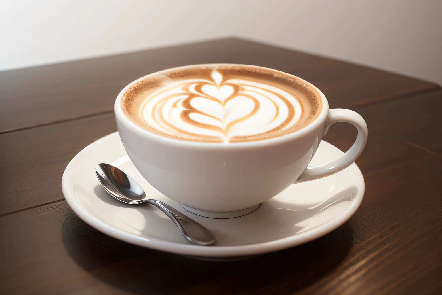 cappuccino on table white background