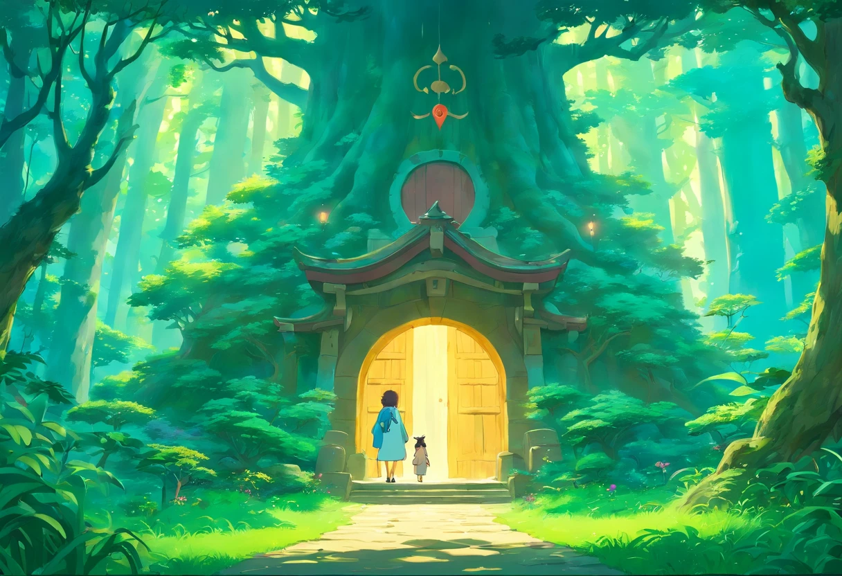solid color backdrop, Mystical creatures, ghibli
