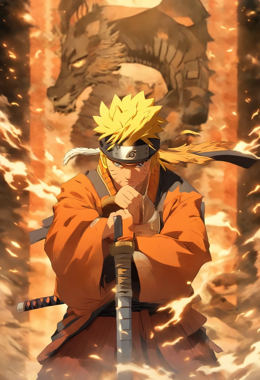 In a mesmerizing tribute to ancient warriors, Naruto stands in the enigmatic outfit of the former samurai. Coated with finely carved armor, It tells stories of past battles. Le casque, crowned by a majestic ridge, conceals Naruto's face while exuding an air of mystery and reverence. Eyes hidden behind a visor, He stands with an unshakable position, Embodying the honor and discipline of the samurai lineage. armure, engraved with symbols of strength and resilience, is a testament to Naruto's journey and growth. A hand rests gracefully on the handle of a legendary blade, its blade reflecting light in the ethereal glow. While the ancient metal of the armor captures the sun's rays, He whispers forgotten legends and the spirits of warriors of the past.. Dans cette rencontre captivante, Naruto, Dressed in the ancient armor and helmet of the samurai, is ready to face any adversary with the wisdom and valour of his predecessors, His spirit ignites with the determination to protect everything he holds dear...