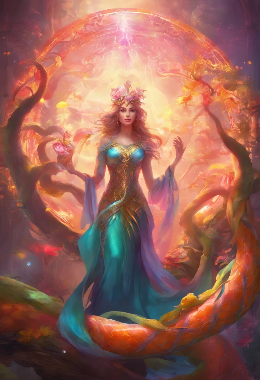 Forbidden fruit,serpent,chandeliers,neons
