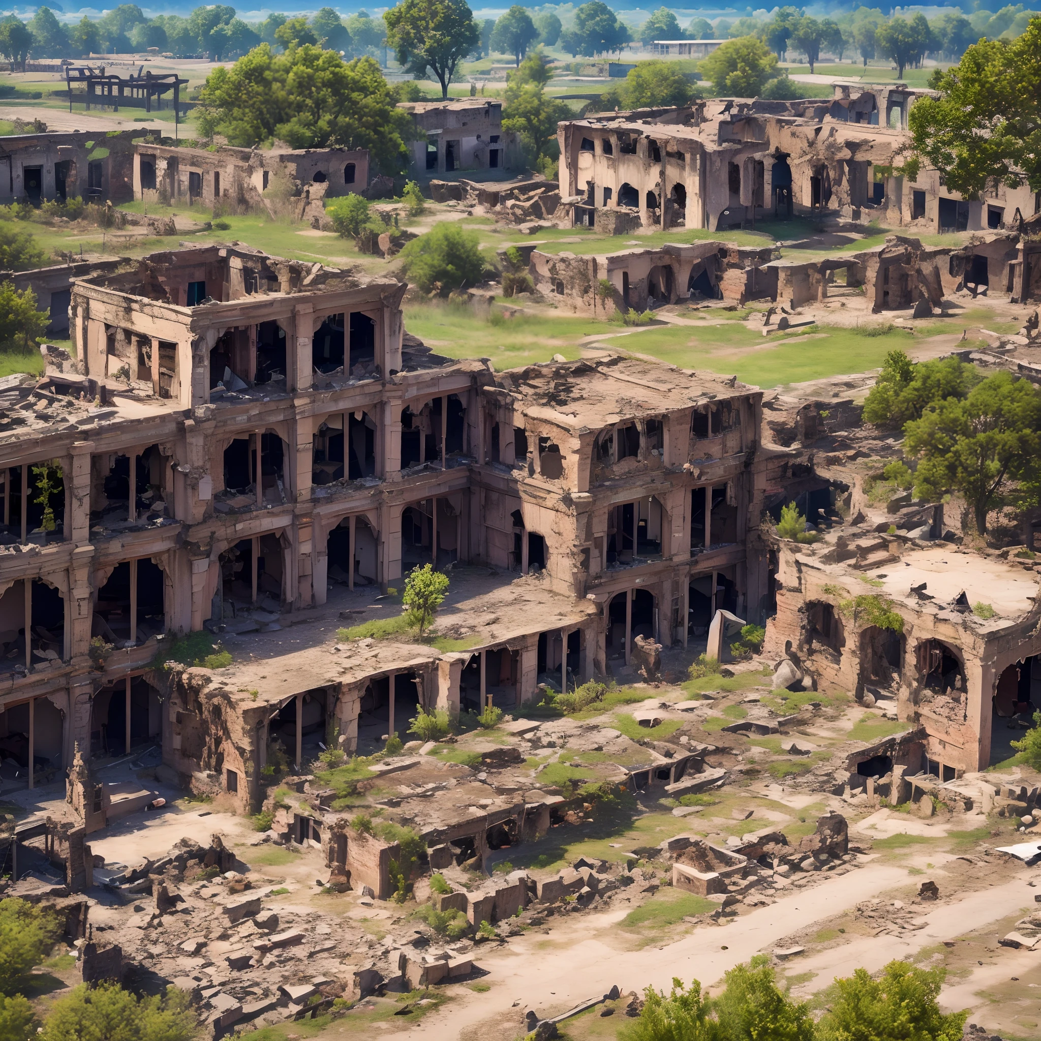 Ruins, ruins of town, ruins of fabric