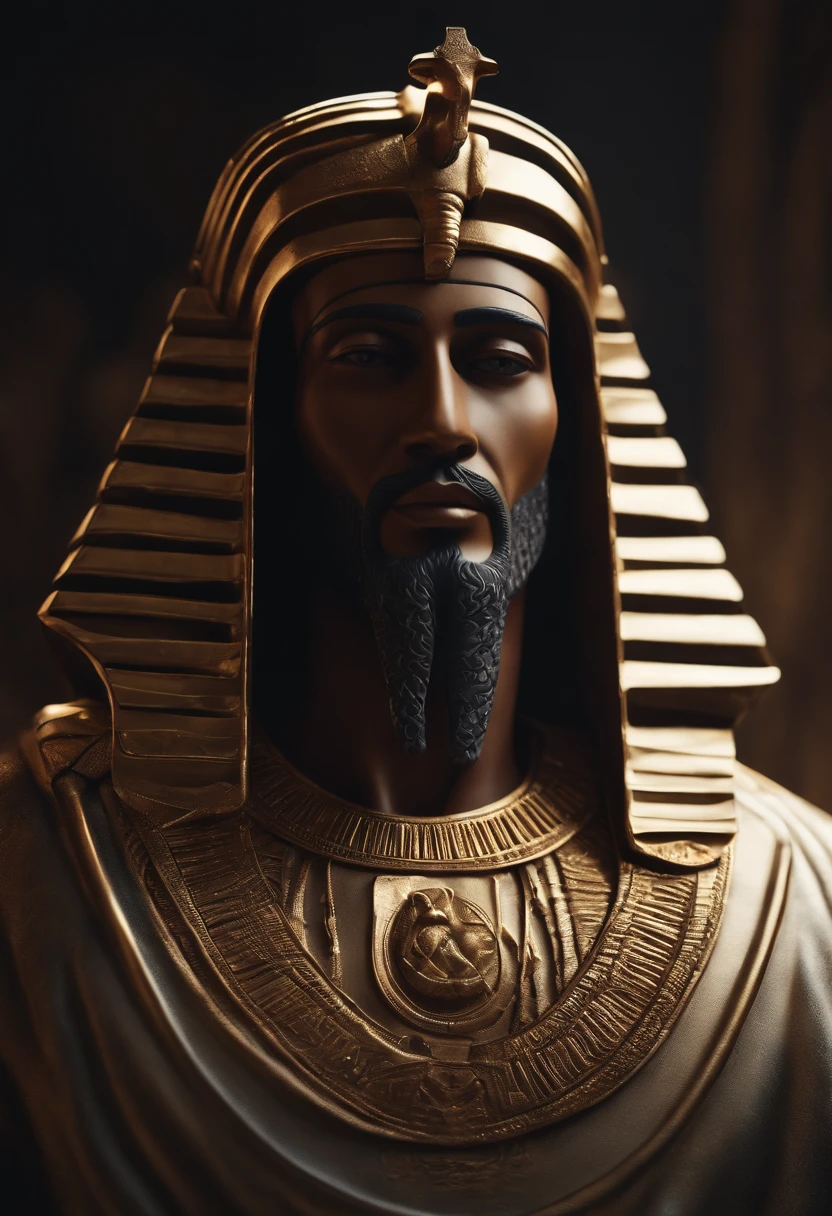 Pharaoh with A hardened human heart side by side with a representation of God, Jesus Cristo, Biblical character, Imagem realista 8k