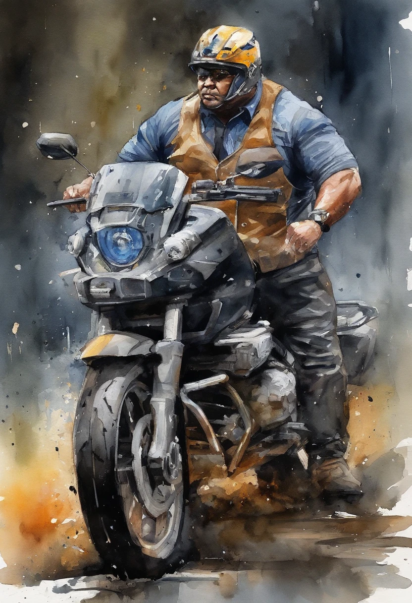 bmw,Chinese strong muscle chubby fat man,vest,bodybuilder,Cyberpunk Style,rainy evening , Gangster vibe