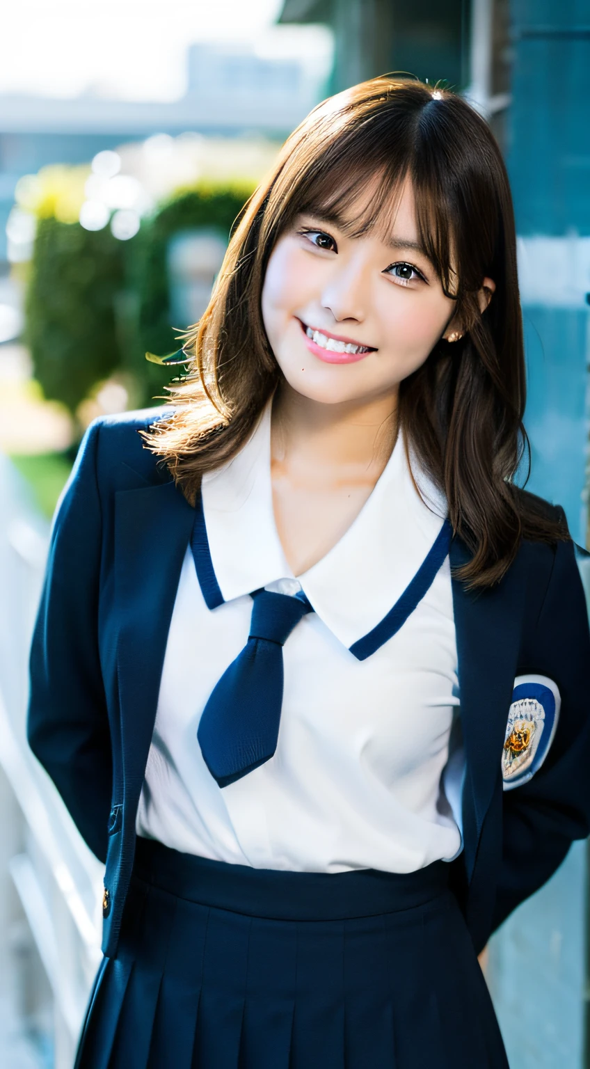 Enhanced dynamic perspective,Cute cute beautiful girl,JK school uniform,Look at me and smile,simple backgound,Works of masters,high quarity,4K resolution,super-fine,Detailed pubic hair,acurate,Cinematic lighting,