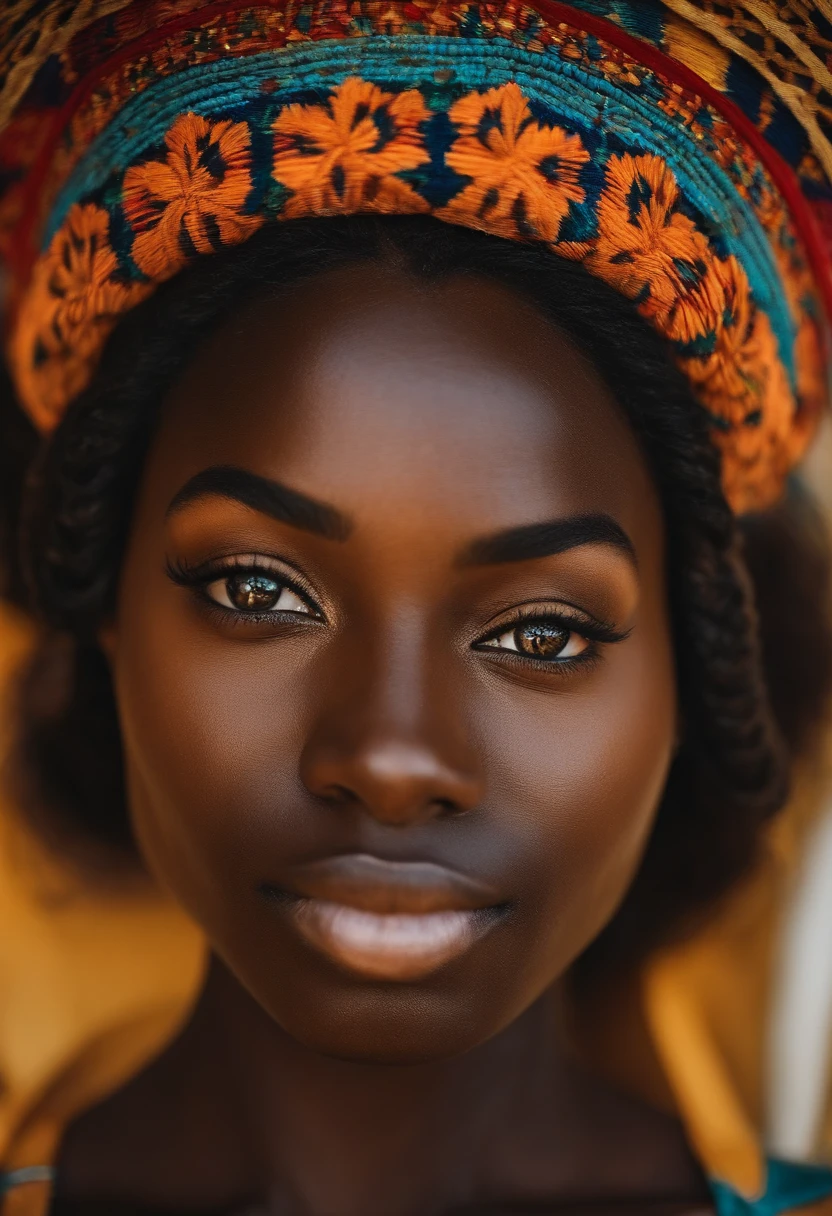 Belle fille noire de 20 ans, Colombian from Cartagena, dark skinned, style, Realstic, award-winning photo, (Highly detailed symmetrical eyes