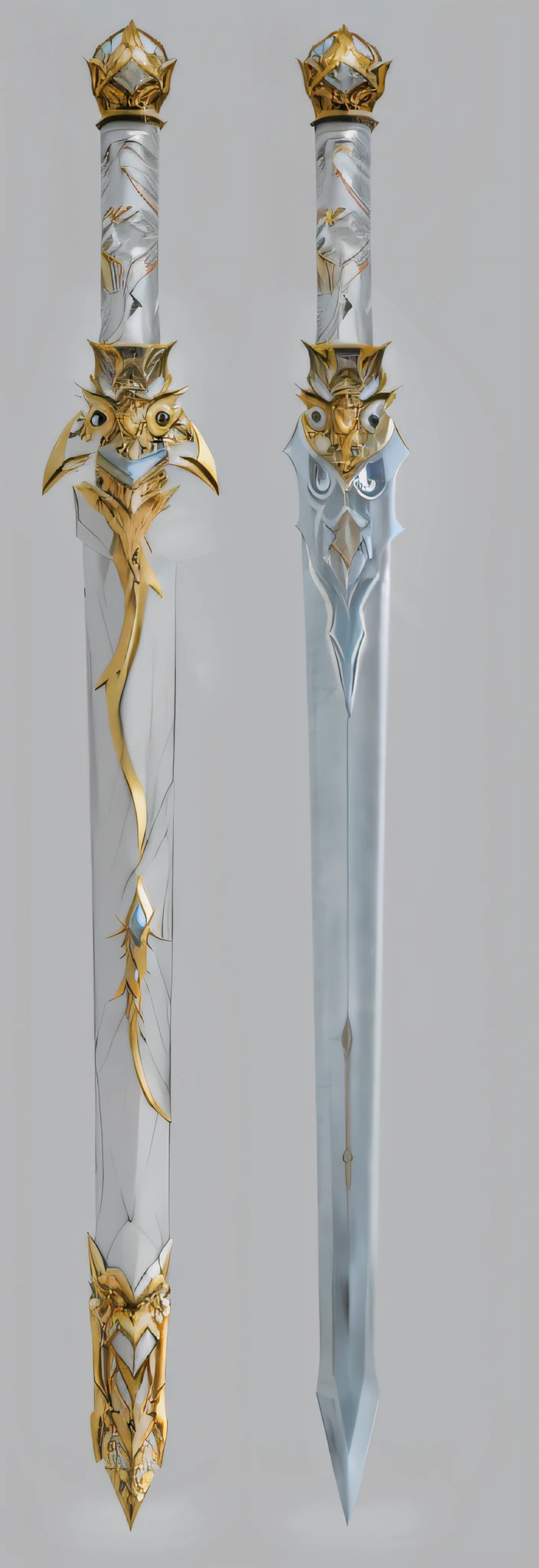 There are two different types of golden swords, sword design, fantasy sword, epic fantasy weapon art, weapon concept art, fantasy weapon, weapon concept art, big sword, fantasy rpg weapon art, beautiful sword, Weapon design, sci-fi sword, shinning sword, fantasy sword of warrior, high detail concept art, rpg item render, gold sword