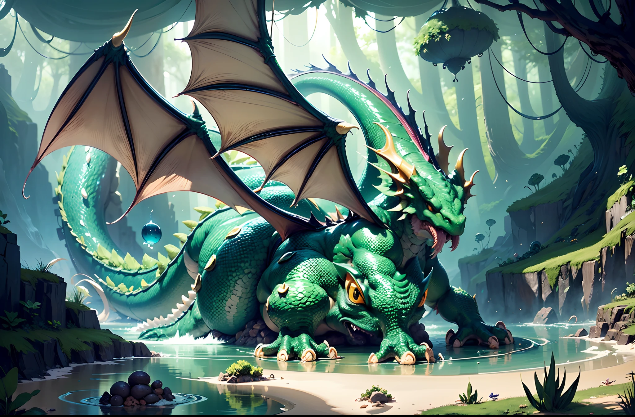 Change all to green,Has a scaly feeling