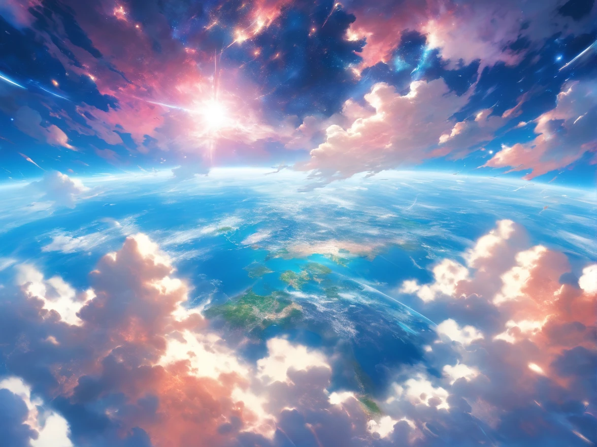 "a view of Earth from the space station, blue planet, black background, realistic, high resolution, ultra-detailed, professional, vibrant colors, soft lighting, astronaut, Earth's atmosphere, sunlight illuminating the planet, thin cloud coverage, beautiful curvature, serene, awe-inspiring, satellite, breathtaking view, infinite space, peaceful, weightlessness, ethereal"