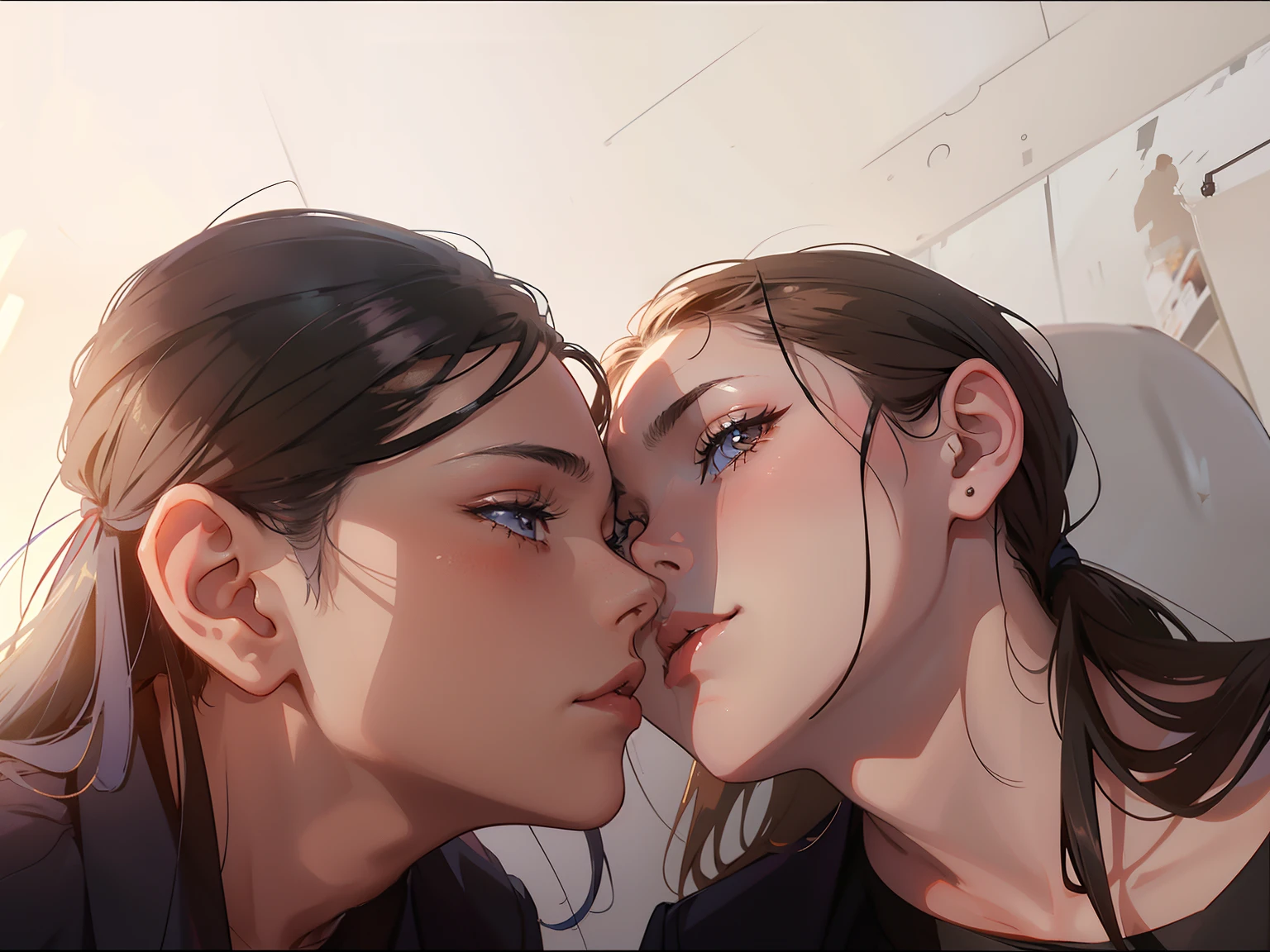 2girl, licking my penis