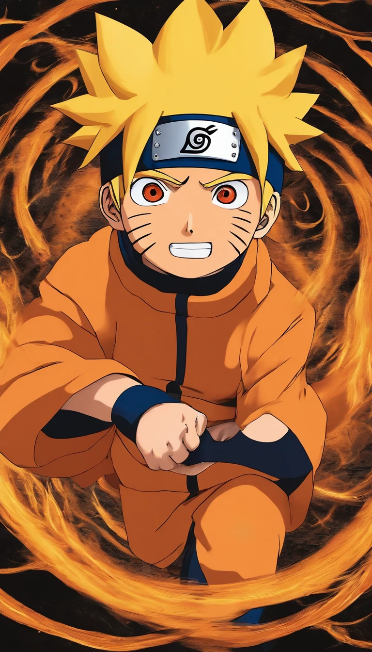 "Make a breathtaking movie poster inspired by Naruto inspired by Masashi Kishimoto, Show the legendary Uzumaki Naruto in all its glory."