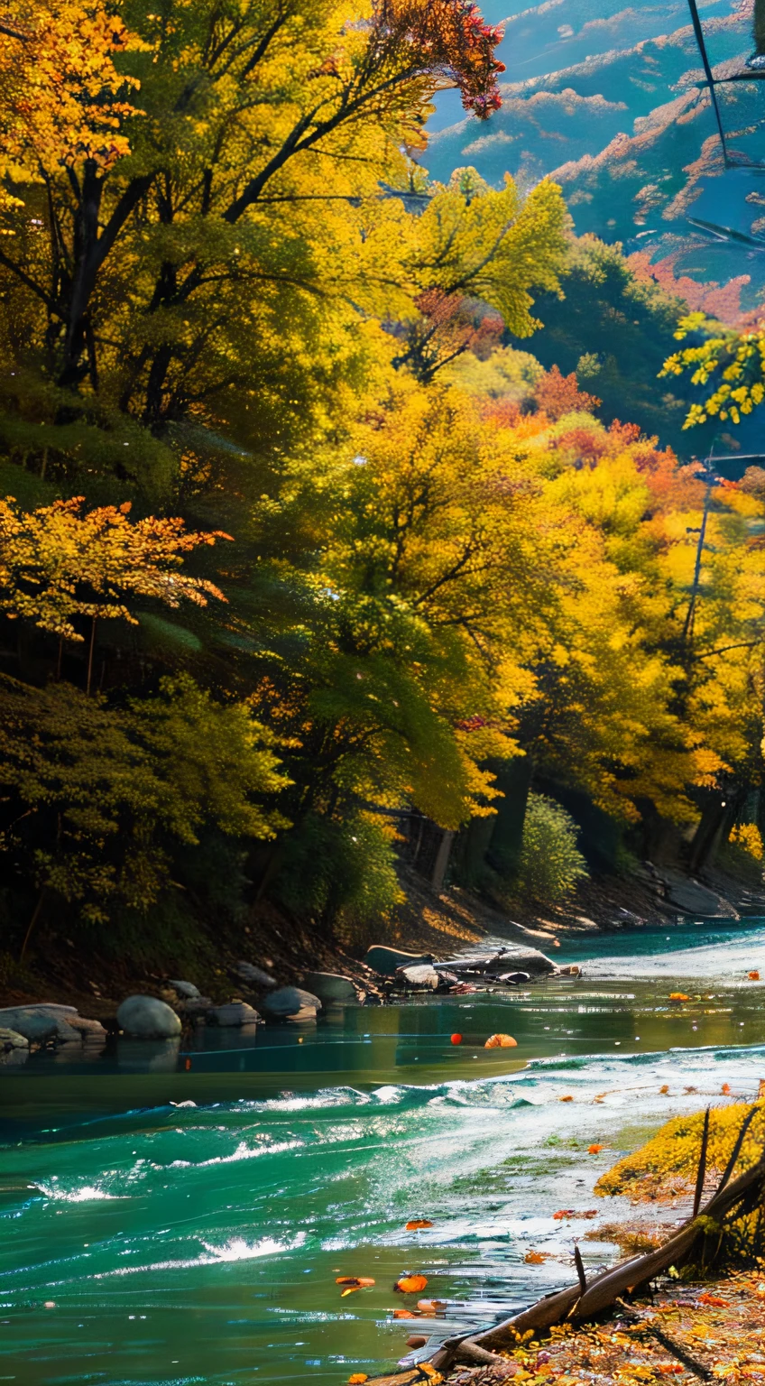 China's great rivers and mountains，autumnal，falling leaf