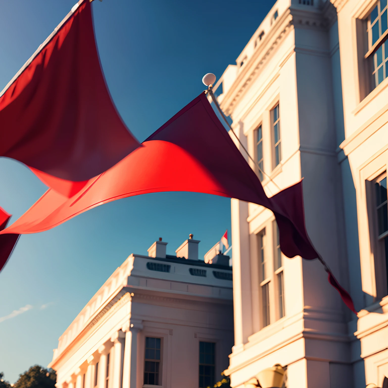 The five-star red flag flew over the White House
