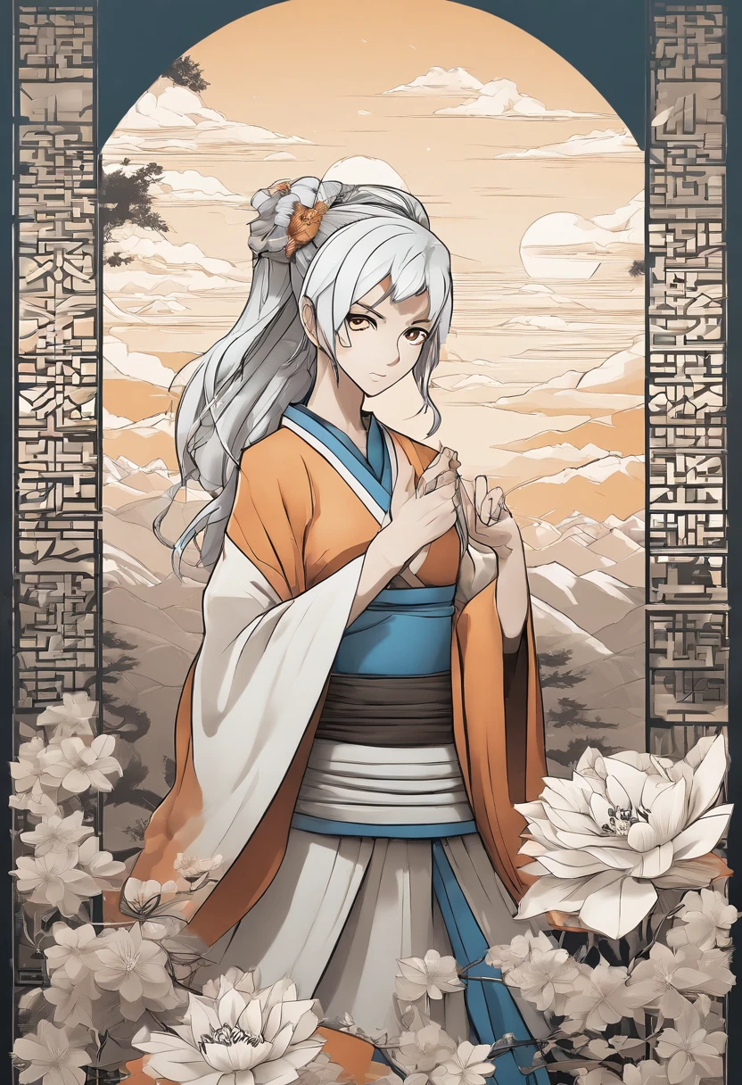 Craft a family image template inspired by 'Naruto.' Depict the family members as shinobi from the Hidden Leaf Village, dressed in ninja attire. Create a scene set against the village's serene landscapes, with cherry blossoms in the background. Arrange the family in poses that reflect their ninja skills and camaraderie. colored, manga style,charismatic and determined expression, headband with the Konoha symbol, spiky blonde hair, vibrant blue eyes, orange jumpsuit, energetic pose, dynamic action, powerful rasengan, dramatic lighting, vivid colors, detailed background, rugged mountains. (best quality, 4k, highres), [realistic], matte finish, bold lines, comic book style, vibrant color palette.