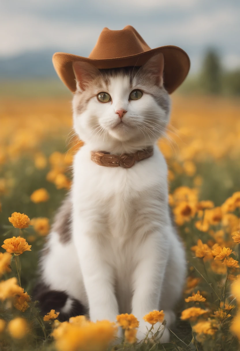 I have 2 cute cats, Known as Cowboy Cat, cute kittens, two headed cat, Kittens, Cats, catscatscats, And a cute cat. They sit together in the field, Wearing farm clothes. They are cute in the style of 🍁 and 🍂, And the cutest. They are known as real-life Tom and Jerry. The art style is cute cat anime visual.