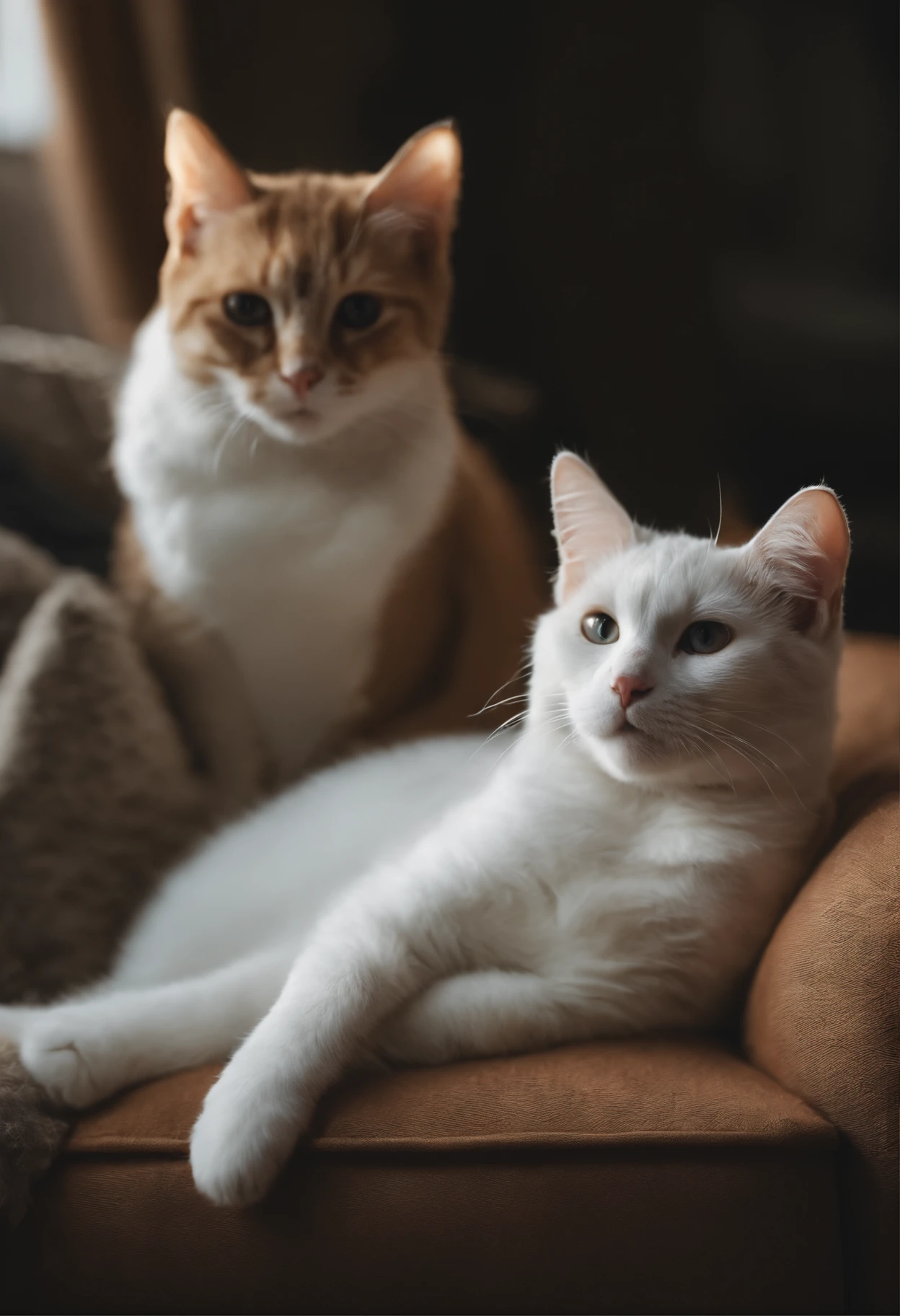 There are cats, cute cats, the cutest kittens in history, very beautiful and cute girl cats, a white cat that is lascivious and agitated, cute cats, intellectual cats, anthro cats, funny cats, cute kittens, and sad cats. They are reading a book on the sofa and sitting on a chair. They are relaxing after a busy day. They are dressed in pajamas.