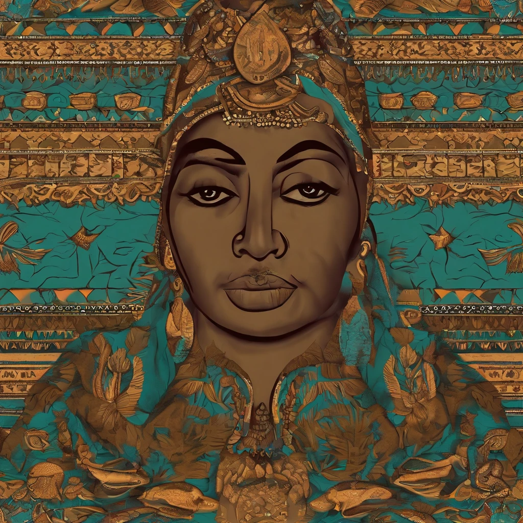 (best quality,4k,8k,highres,masterpiece:1.2),ultra-detailed,(realistic,photorealistic,photo-realistic:1.37),vector style,simple vector art with black outlines, colorful African patterns, retro style,light blue background,patterns,tile