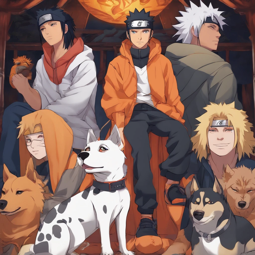 Naruto , hinata, dog, sasuke , Jiraya streetwear style