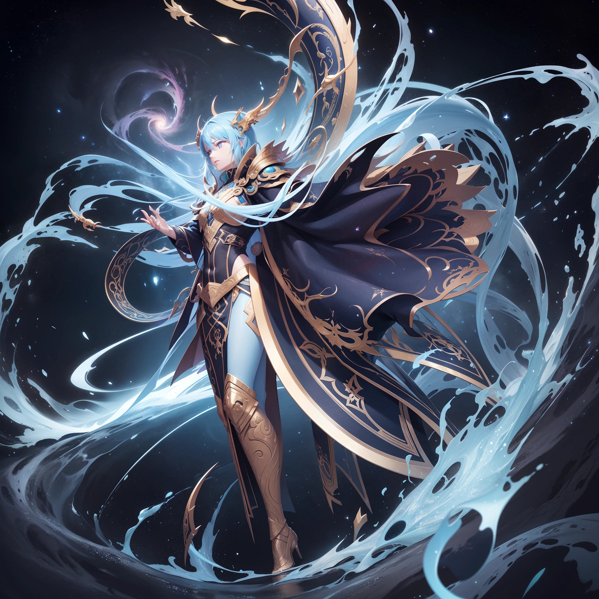 n измерение, Where the stars collide, the legendary serpent Orochi appears as the embodiment of heavenly fury. His body is a symphony of shining colors, Mirror image of the birth of stars. His eyes burn with cosmic fire, and antennae of energy arc around its shape, Like ethereal lightning. The presence of the serpent evokes both awe, so is fear, How He Uses the Power of the Cosmos Itself, In the midst of a cosmic maelstrom, where galaxies spiral, And the stars explode, The serpent reigns supreme, Epic, Catastrophic, and transcendent, awakening the power of the heavenly powers.style of: Ultra-realistic digital painting with intricate details and dynamic play of colors.Execution: Made in a hyper-realistic style, Using advanced digital technology to capture the complex interstellar medium and celestial energy of the serpent,