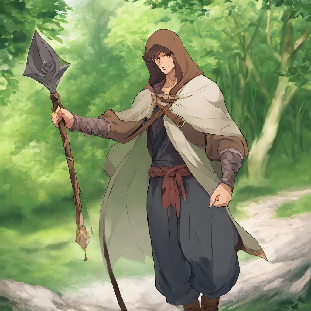 Solo, Male Focus, (masutepiece, ultra-quality, High resolution, 8K, Convoluted: 1.2), (Detailed face:1.2), Mysterious, Mature adult males , , Detailed skin, 1man, ((Realistic)), (Contemplative poses),Hooded