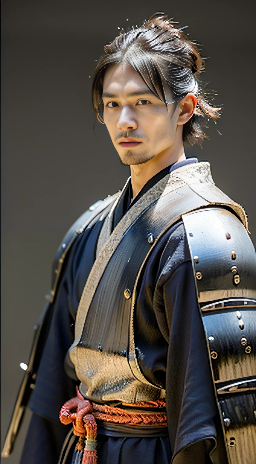 (((32ｋ,high detal,high-detail、​masterpiece,Attention to detail,full body Esbian,独奏,１man))),Raw photo & realistic atmosphere,beautiful dark blue eyes,Detailed mouth,Detailed eyebrows,Shine in every detail,Eyes drawn in detail、Very beautiful eyes with azure eyes,Detailed lips、Infinite reality, ,Brave samurai of the Sengoku period, Smooth slender１7-year-old beautiful boy,Samurai of the Sengoku period of Japan,the whole body is wet,dripped out,with a flushed face,Tremendously beautiful１7-year-old Sengoku samurai beauty boy,（youthfulness,Sharp eyes,Serious beautiful look,Armor samurai of the Sengoku period,Sengoku armor,Armor of the Warring States Period,Black shiny hair,Chonmage,showing your whole body,Detailed crisp armor,Beautiful luxurious Sengoku armor,Armoured pockets,torso,small hand,Sandals,Shoulder to shoulder,Sengoku Warlord,Sengoku Daimyo,Strongly influenced by Sanada Yukimura,beautiful young boy,An image that makes the whole body look like a woman,A face that looks like a little girl：1.8）
