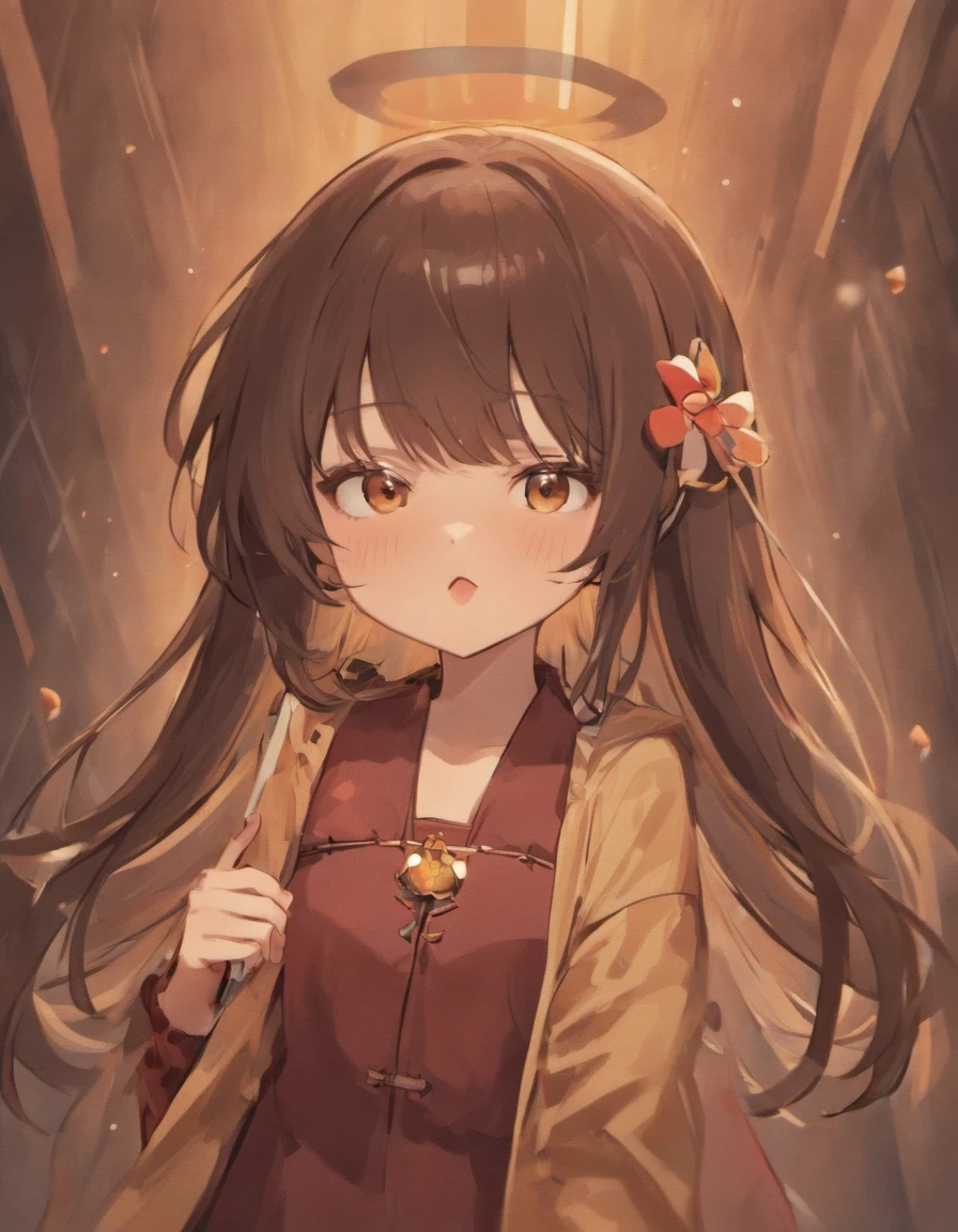 Female, thin, long and dark hair with dark brown ends, 164 tall, infp, introvert, googly-eyed face, thick eyebrows, double eyelids, tired eyes, convex mouth, high hairline, bangs slightly parted at an angle. Representative Animal: Rabbit, {{{{inspired by Bian Shoumin, cartoonish cute, cute illustration, chibi}}}}