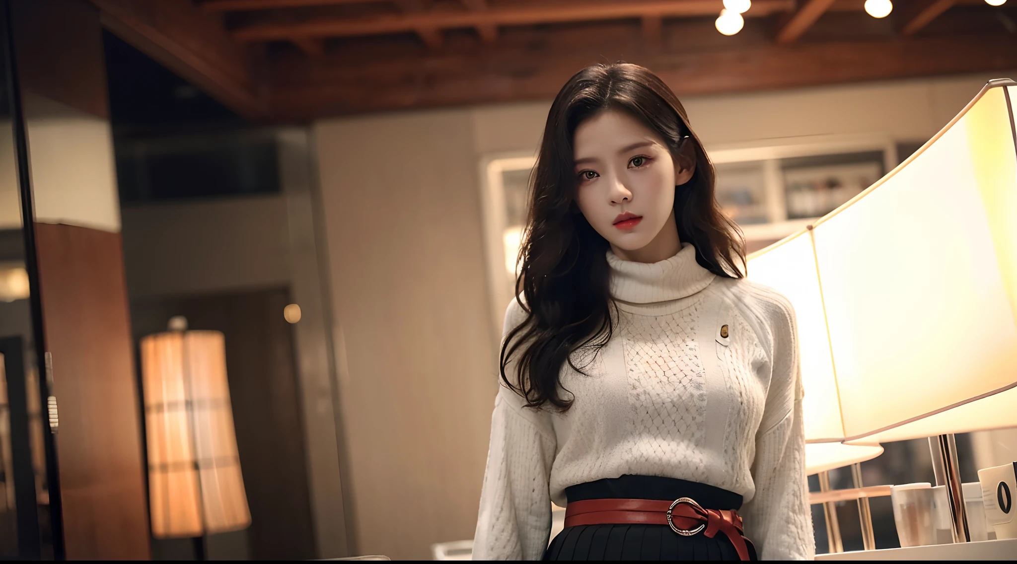 Realiy，8K，超高分辨率，Front light，rays of sunshine，suns，photographed，(the sea，sandbeach，visitor，Iot，sea shell，Kayaking，baiyun)，cotton candy， Female celebrities，long whitr hair，(high-necksweater，long  skirt:1.2)，无袖,Hair_decorations, (Solo,solo person：1.3), Lace long gloves，jewelry，sash, Looking_at_peeping at the viewer, Bigchest，tight-fitting，(A half body，中景 the scene is)，Face lighting