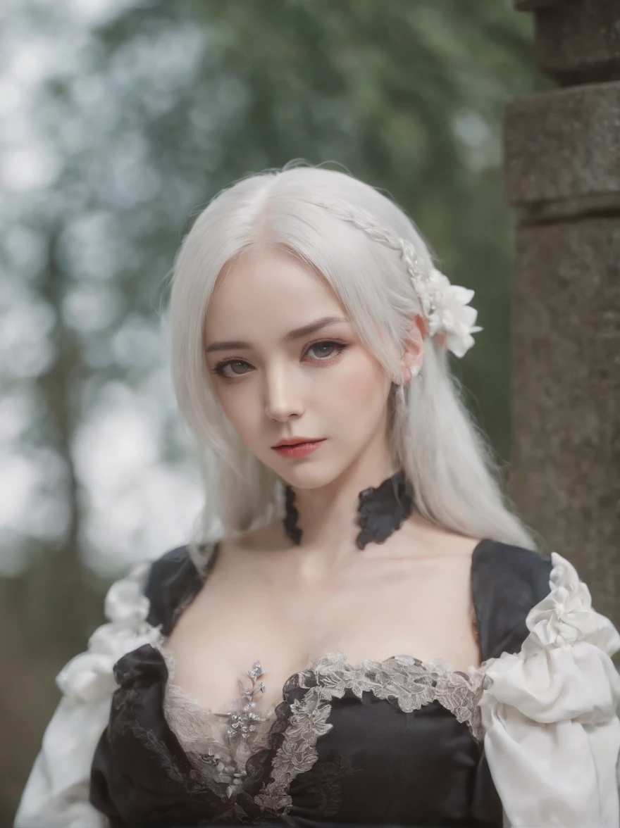 seductive anime girls,white-haired god, gothic maiden anime girl,Anime character art,