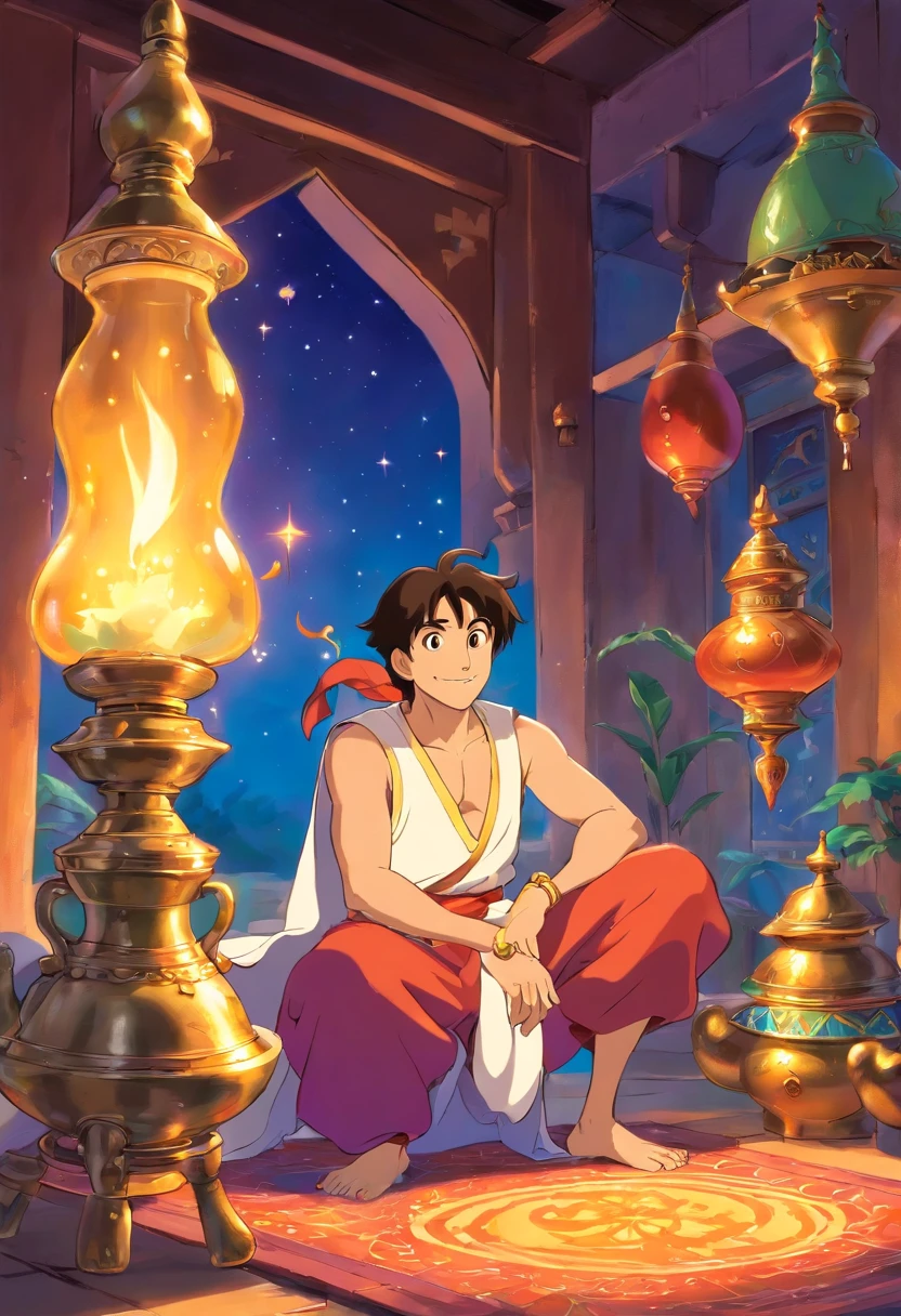 by disney、【Jeannie】、【Aladdin and the Magic Lamp】、Magic Spirits、a man in his 40s