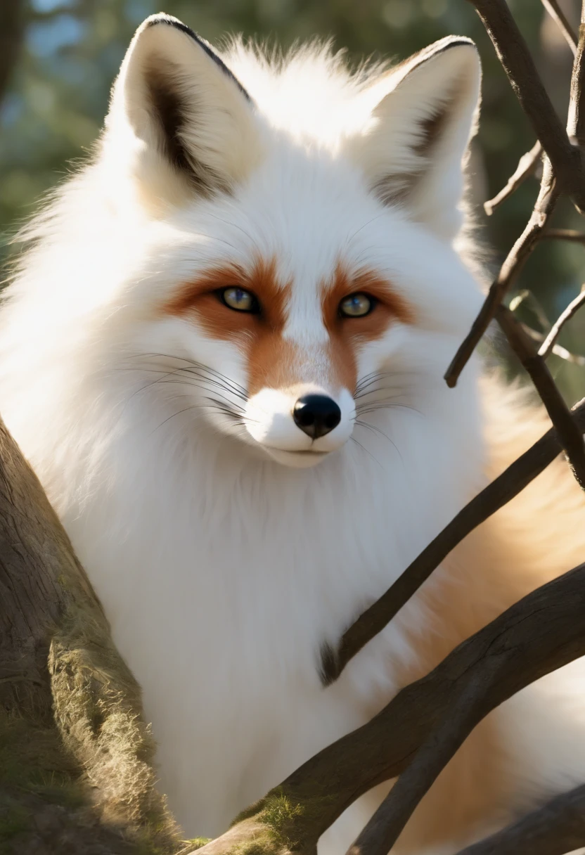 (Fluffy fox:1.3, Bright blue eyes, white fur, Fox Boy, short body:1.2, rough sex in public, dressless, thick thight, moaning, One adult, one cub:1.2, Public space, Everyone is staring:1.1)