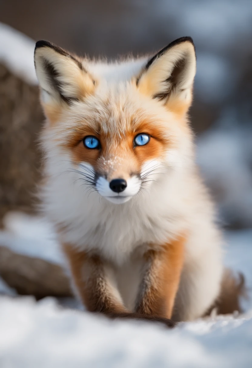 (Fluffy fox:1.3, Bright blue eyes, white fur, Fox Boy, short body:1.2, rough sex in public, dressless, thick thight, moaning, One adult, one cub:1.2, Public space, Everyone is staring:1.1)
