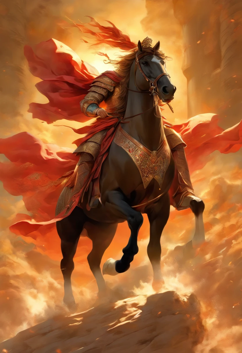 Immerse yourself in the grandeur of history as you visualize a captivating image of Mehmet II, known as Mehmet the Conqueror, astride a majestic horse. Picture the Sultan mounted upon a steed of pure strength and elegance, their silhouettes commanding attention against the backdrop of a golden sunset. Mehmet II's regal presence exudes an air of confidence and determination as he gazes ahead with piercing eyes, reflecting the resolute spirit of a conqueror. His attire, embellished with intricate patterns and rich fabrics, symbolizes his royal lineage and power. The horse, with its muscular build and flowing mane, carries them both with grace and harmony, embodying the symbiotic relationship between rider and mount. As Mehmet II rides into the horizon, his figure becomes an embodiment of ambition, leadership, and the pursuit of greatness. The image captures the essence of Mehmet II, the fearless conqueror, leaving an indelible mark on history, as he rides confidently towards the unknown, his legacy forever imprinted upon the world.