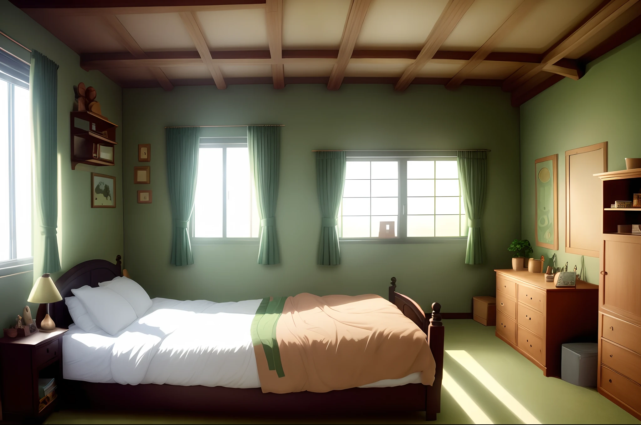 Bedroom in ghibli studio style