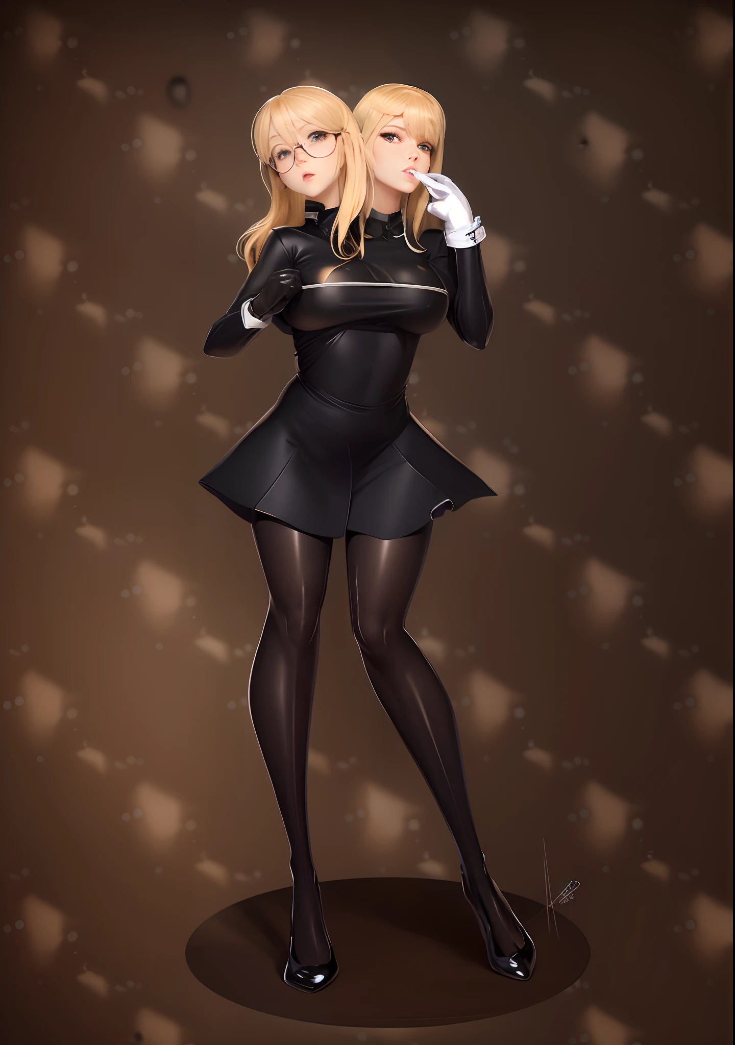 Work clothes for the workplace,Beautiful blonde girl,Long legs,Black pantyhose,Black boots