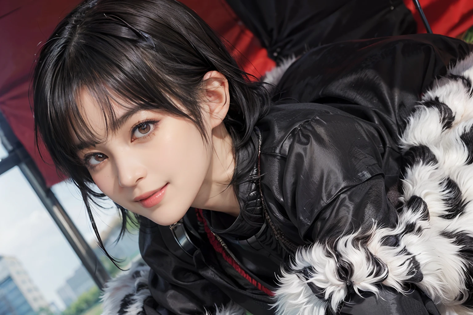 03
(Black Shorthair:1.3), (a 20 yo woman), (A hyper-realistic), (masutepiece), (8KUHD), Looking at the camera, Beautiful woman, A smile, (Tiger design clothes)