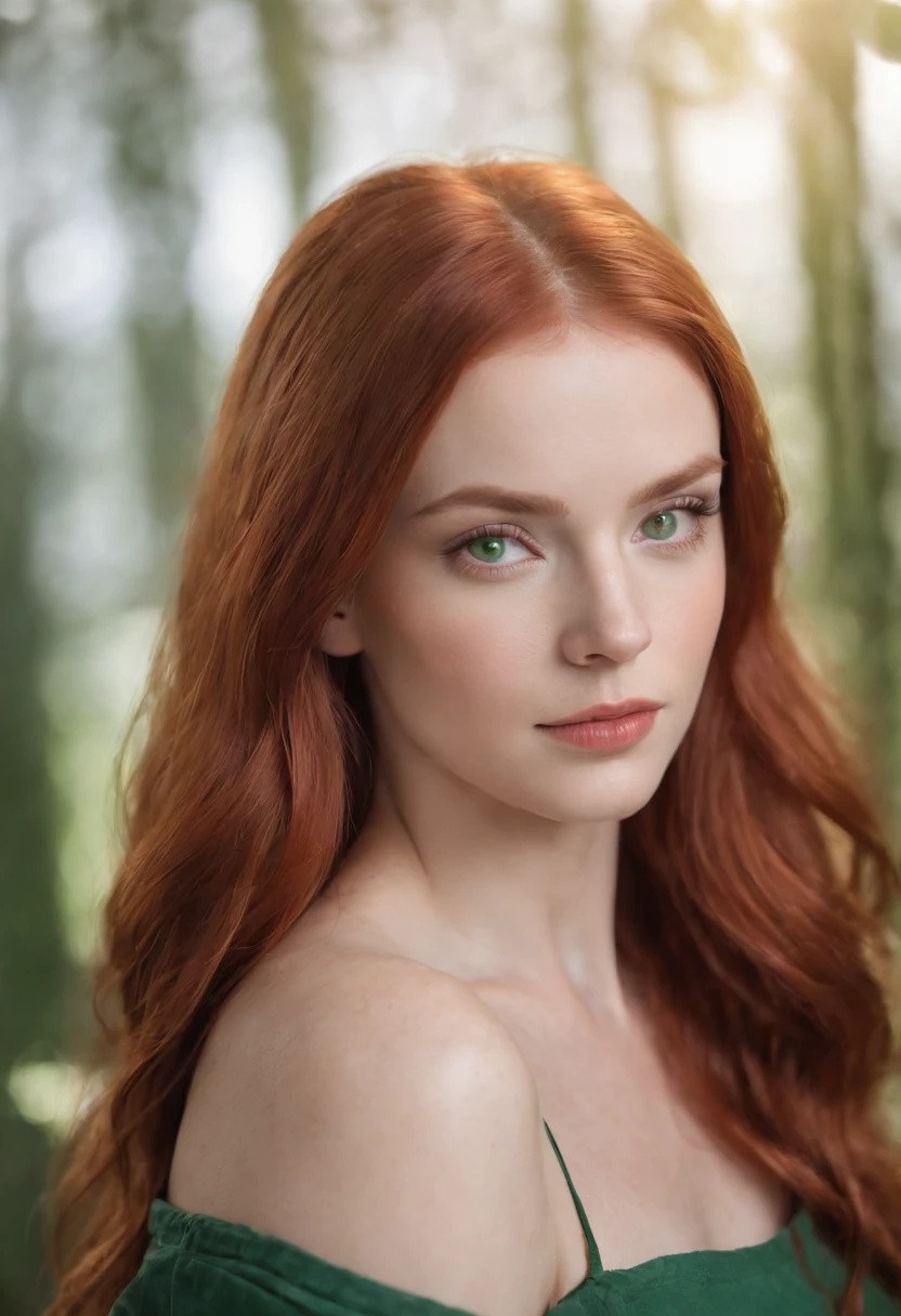 redhead haired woman with green eyes and long hair, sexy girl with green eyes, soft portrait shot 8 k, with red hair and green eyes, beautiful realistic face, realistic beautiful face, detailed beauty portrait, photorealistic beautiful face, realistic digital painting, beautiful redhead woman, red hair and attractive features, beauty woman with detailed faces, photo of a beautiful woman, beautiful female face