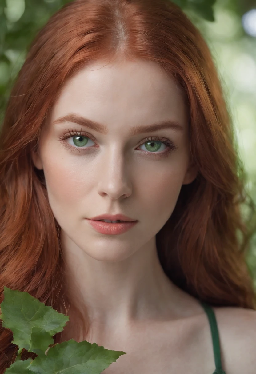redhead haired woman with green eyes and long hair, digital art by Kurt Roesch, shutterstock, digital art, sexy girl with green eyes, soft portrait shot 8 k, with red hair and green eyes, beautiful realistic face, realistic beautiful face, detailed beauty portrait, photorealistic beautiful face, realistic digital painting, beautiful redhead woman, red hair and attractive features