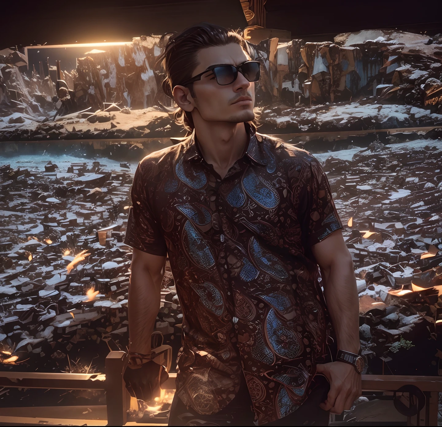 Sharp jaw line ,long hair ,handsome look ,8k ultra